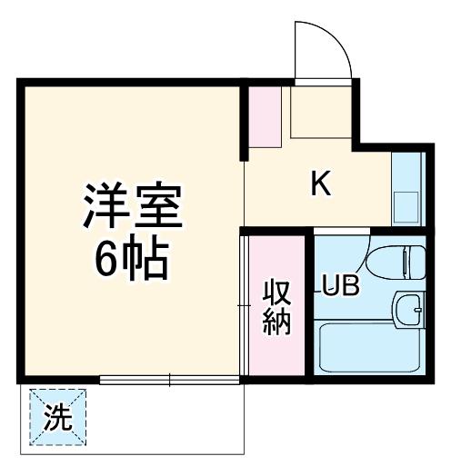 フォンテーヌ21(ワンルーム/1階)の間取り写真