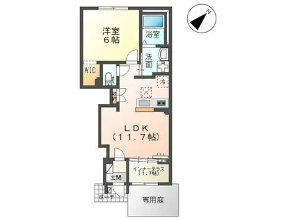 NEXUSⅡ(1LDK/1階)の間取り写真