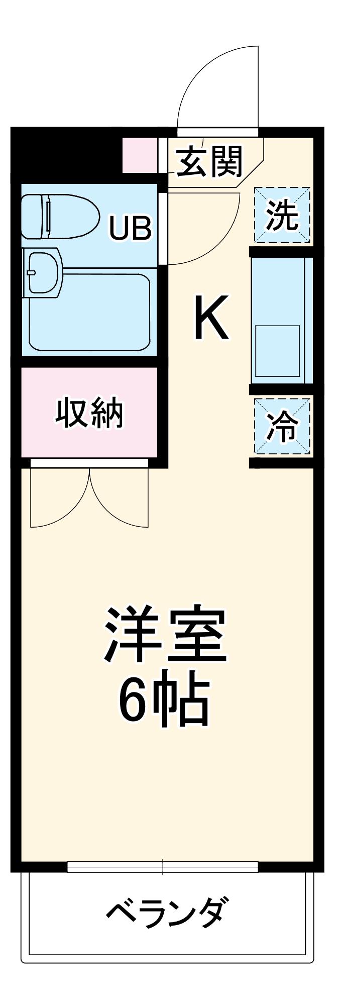 第6孝友ビル グリーンハイツ麻生(ワンルーム/3階)の間取り写真