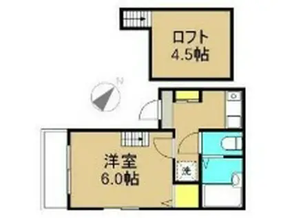 セレノ若宮(1K/3階)の間取り写真