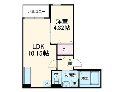 JACK YURAKUⅠ(1LDK/1階)の間取り写真