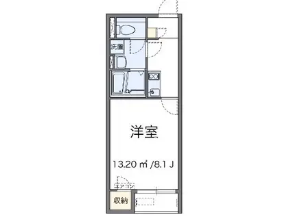 レオネクストヴィラージュ碧水Ⅱ(1K/2階)の間取り写真