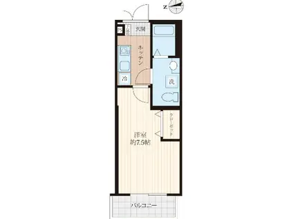 PIANO VILLA 東寺尾(1K/3階)の間取り写真