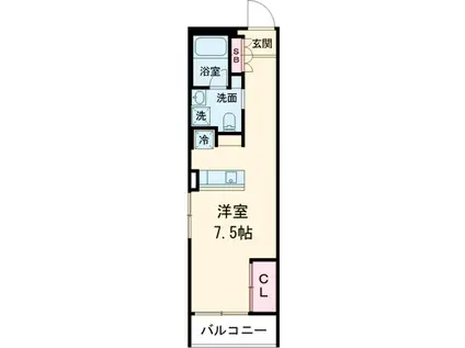 ルミークアン桜新町ノース(ワンルーム/3階)の間取り写真