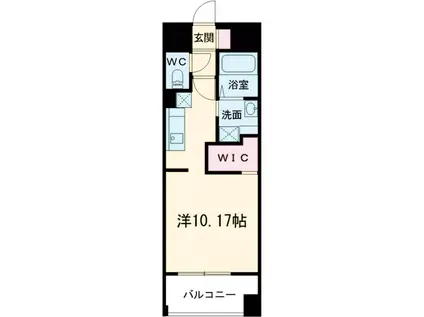 LIBTH博多駅南Ⅵ(ワンルーム/12階)の間取り写真