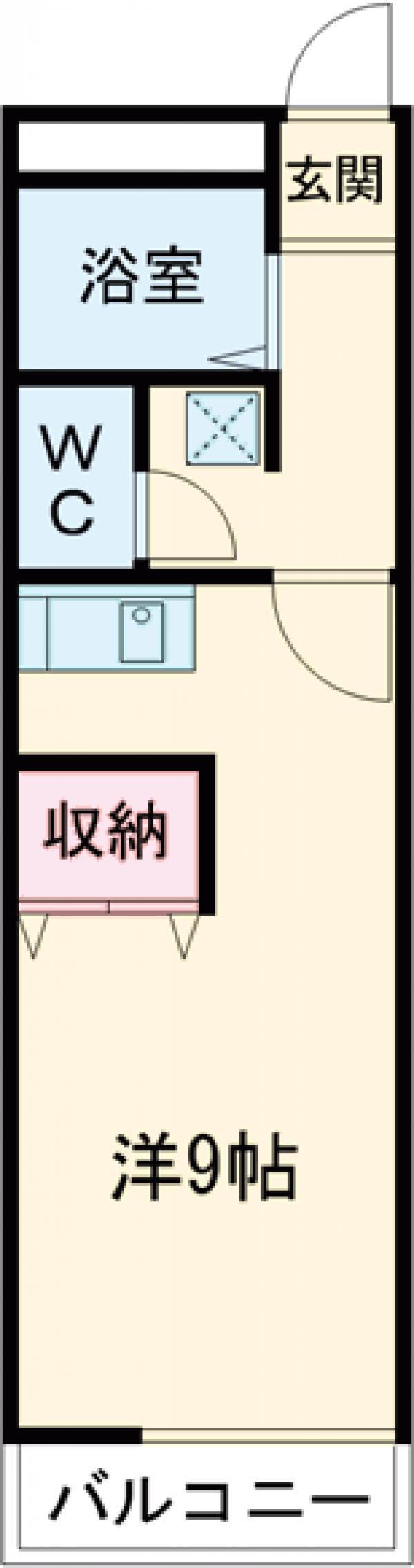 ハイクオリティⅤ(ワンルーム/2階)の間取り写真
