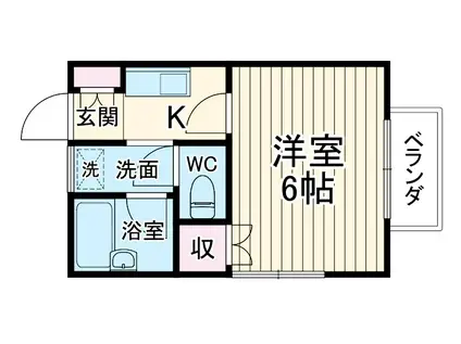 ゴールデンハイツⅡ(1K/1階)の間取り写真