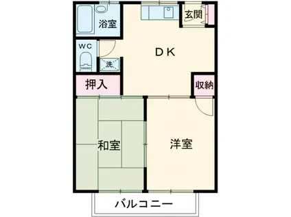 ひばりマンション(2DK/2階)の間取り写真