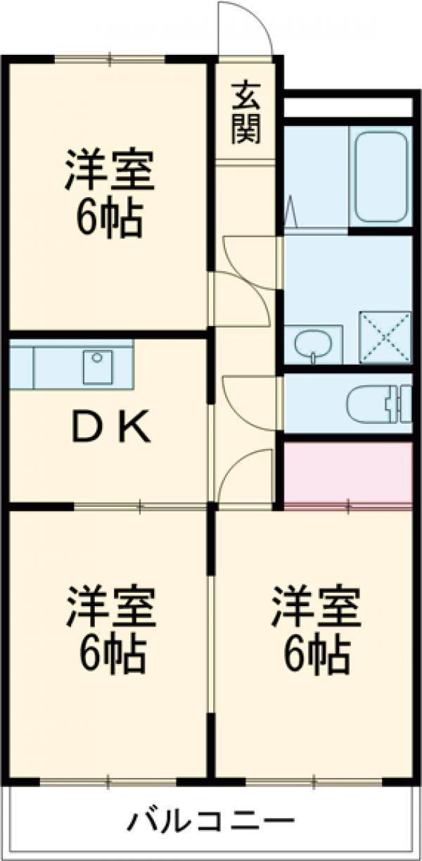 東原マンション(1LDK/2階)の間取り写真