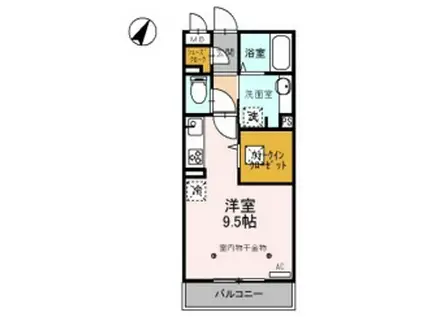 ロイジェントパークスレイクタウンC(ワンルーム/1階)の間取り写真