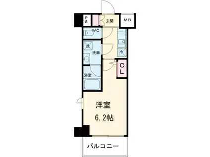 セジョリ高井戸Ⅱ(1K/5階)の間取り写真