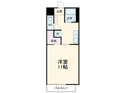 クオリティマンション筑縄(1K/1階)の間取り写真