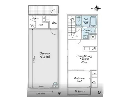 メゾン・ド・ケイ Ⅱ(1LDK/1階)の間取り写真
