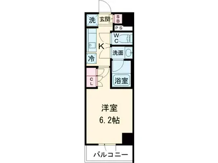 DIPS亀有駅前(1K/12階)の間取り写真