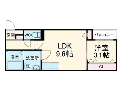 LECOCON半田Ⅱ(1LDK/3階)の間取り写真