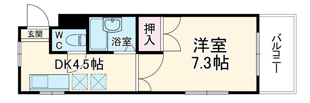 フローラル二瀬(1DK/3階)の間取り写真
