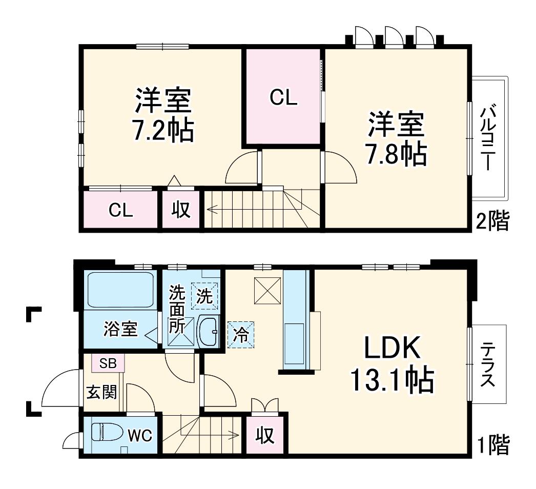 ハルシオンプレイスＡ棟(2LDK)の間取り写真