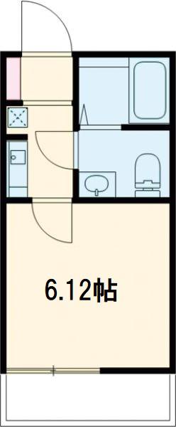 ガーデンプレイスみなみ野(1K/2階)の間取り写真