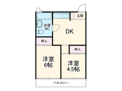 丸善ビル(2DK/3階)の間取り写真