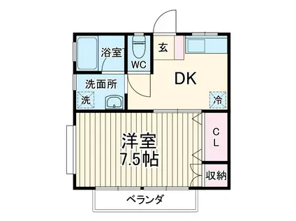 ハイムコトブキ(1DK/2階)の間取り写真