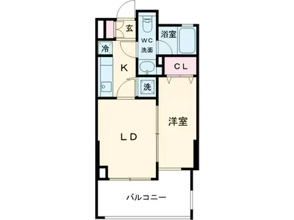 ミリアレジデンス洗足(1DK/5階)の間取り写真