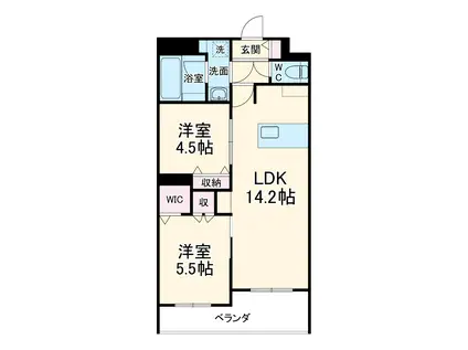 シエロ アズール(2LDK/2階)の間取り写真