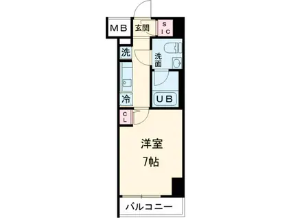 GENOVIA金町(1K/8階)の間取り写真
