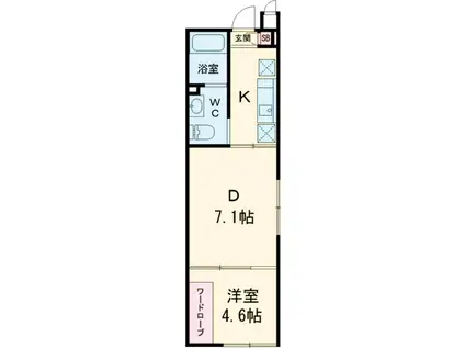ルクレ高田馬場(1LDK/1階)の間取り写真