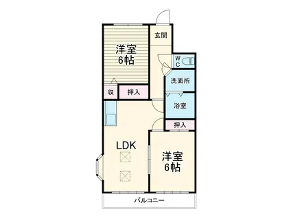 ロイヤルメゾンⅢ(2LDK/2階)の間取り写真
