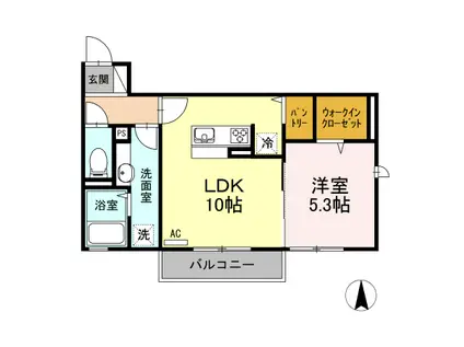LSY47(1LDK/2階)の間取り写真