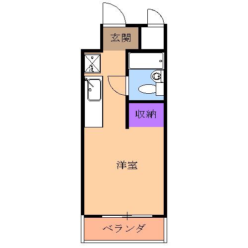 インプルーヴ今小路(ワンルーム/4階)の間取り写真