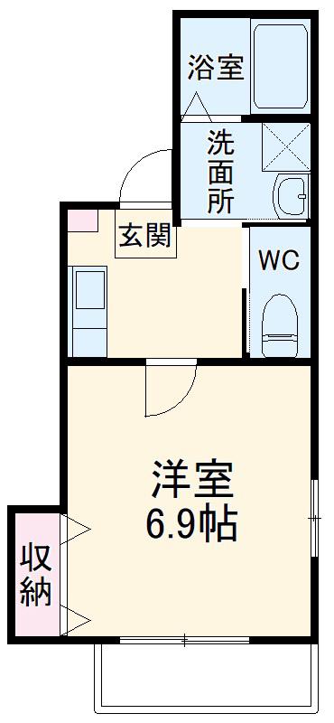 キャメル二和向台D棟(1K/1階)の間取り写真