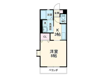 センチュリーハイムⅠ(1K/2階)の間取り写真