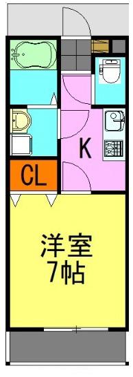 アーバンヒルズ(1K/1階)の間取り写真