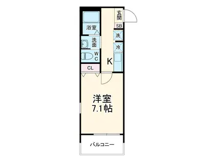 サンナップレジデンス(1K/2階)の間取り写真