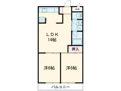 WILLさくら町前(2LDK/3階)の間取り写真