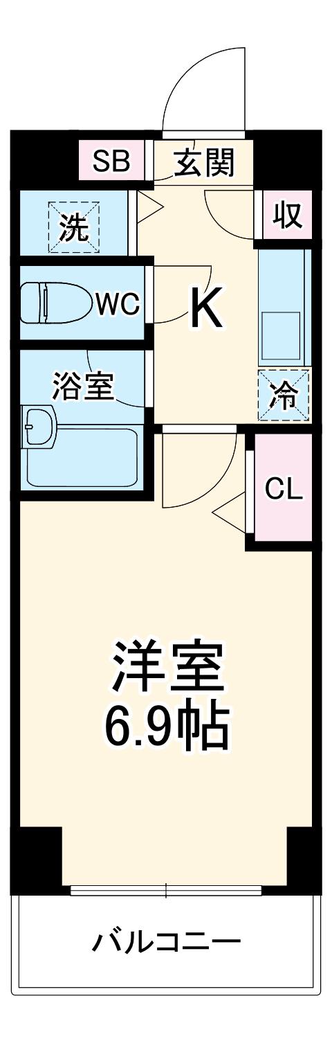 ドゥーエ浦安(1K/2階)の間取り写真