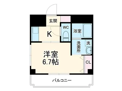 JS桜町(1K/4階)の間取り写真