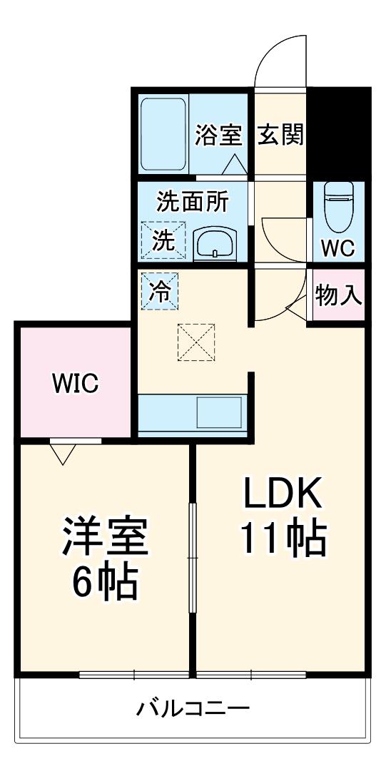 ロイヤルハーモニー(1LDK/1階)の間取り写真