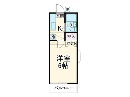 マルベリーヒル(1K/2階)の間取り写真