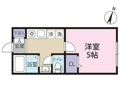 プレミアコート原木中山(1K/3階)の間取り写真