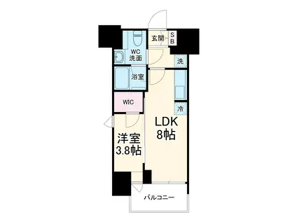 パークアクシス浦安(1LDK/5階)の間取り写真