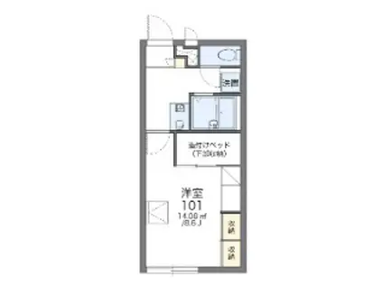 レオパレスサンシャインⅡ(1K/1階)の間取り写真