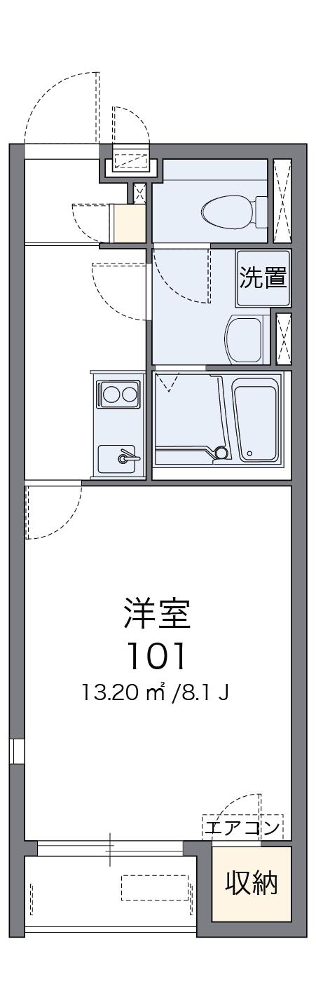 レオネクストひまわり(1K/1階)の間取り写真
