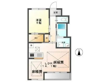 リバティ(1LDK/3階)の間取り写真