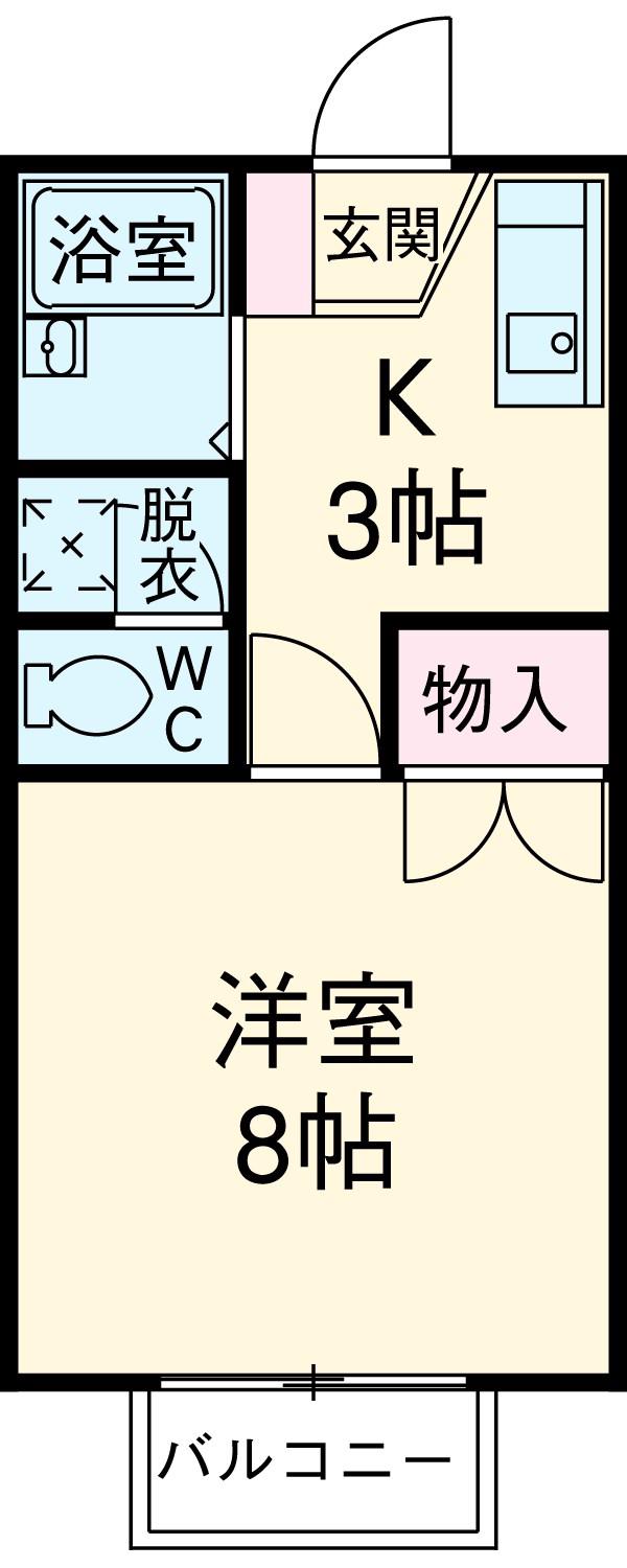 ファミール堀部III A棟(1K/1階)の間取り写真