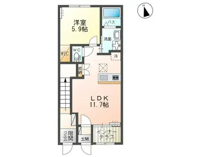 ARMERIAⅡ(1LDK/1階)の間取り写真