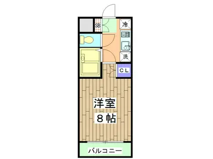 ウエスト・ヴィラオイケ(1K/2階)の間取り写真