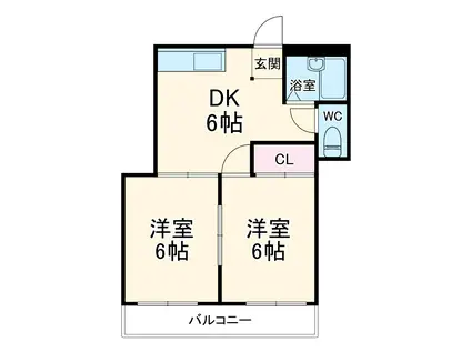 第2モリタマンション(2DK/3階)の間取り写真