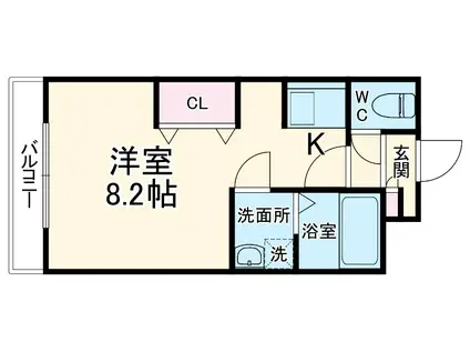 フレッシュタウンSUGIMOTO(1K/1階)の間取り写真